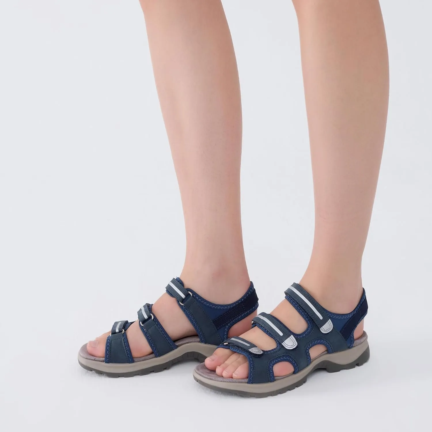 UBFEN Womens Hiking Walking Sandals - Arch Support Open Toe Adjustable Strap Sandals Comfortable Sport Outdoor Shoes