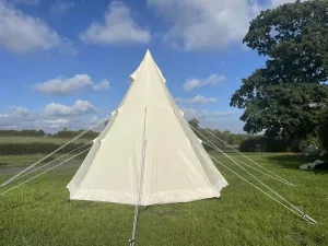 Ultimate Comfort with 9.85ft Tipi Canvas Tent, Lightweight Aluminum Pole for 3-4 People, for Glamping and Family Camping
