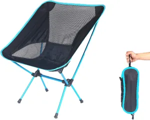Ultralight Folding Camping Chair, Portable Compact for Outdoor Camp, Travel, Beach, Picnic, Festival, Hiking, Lightweight Backpacking