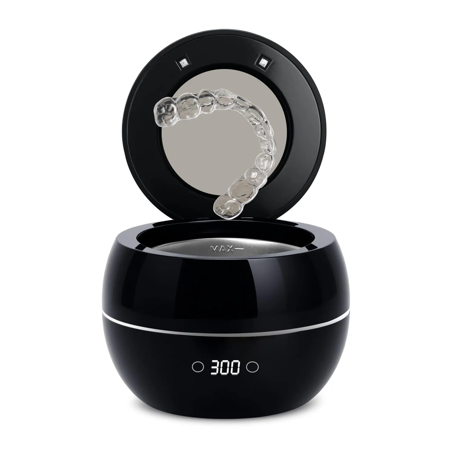 Ultrasonic Retainer Cleaner Machine Denture Cleaning Pod Portable Night Guard Cleaner for Mouth Guards, Jewelry Cleaner with Digital Timer, Dual Cleaning Mode