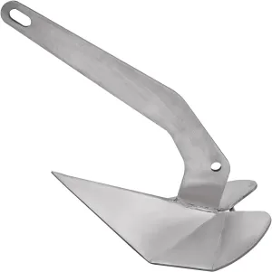 Undercat Boat Anchor, Delta Type Boat Anchor for Small Yachts, 316 Stainless Steel Wing Style Triangle Boat Anchor for Mud, Sand, Rock Coral, 18LBS