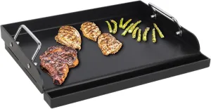 Universal Flat Top Griddle, BBQ Griddle Inserts for Gas/Electric/Charcoal Grill/Stove, 17" x 13" Skillet for Weber Charbroil Camp Chef Nexgrill Cooking Skillet Pan for Outdoor, Carbon Steel,1PC