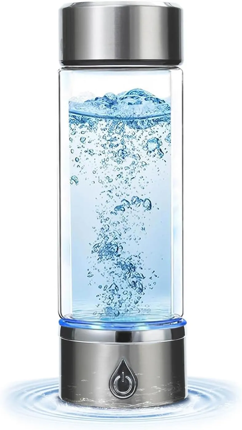 Upgraded Hydrogen Water Bottle, Portable Hydrogenated Water Bottle with SPE PEM Technology, 420ml Hydrogen Water Ionizer Machine, Hydrogen Water Bottle Generator for Home, Office, and Travel