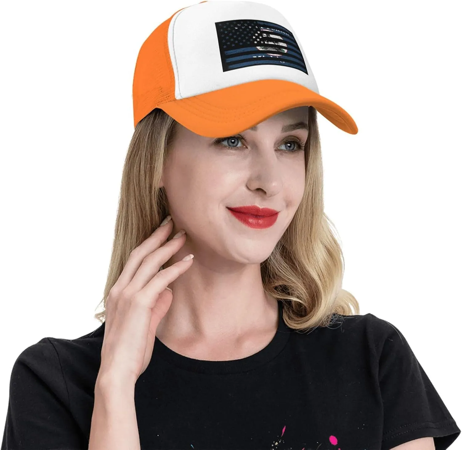 US and Flag of Fenton, Michigan Baseball Cap for Men Women Adjustable Breathable Mesh Trucker Hat Unisex