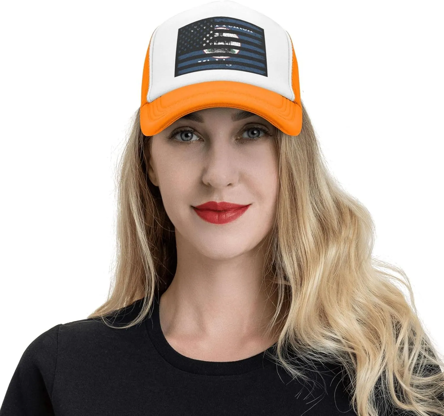 US and Flag of Fenton, Michigan Baseball Cap for Men Women Adjustable Breathable Mesh Trucker Hat Unisex