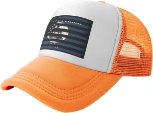 US and Flag of Fenton, Michigan Baseball Cap for Men Women Adjustable Breathable Mesh Trucker Hat Unisex