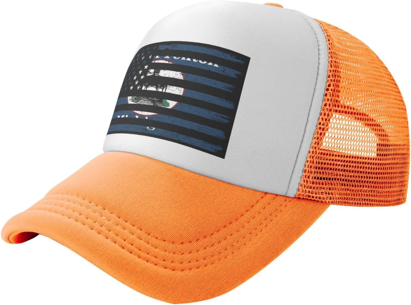 US and Flag of Fenton, Michigan Baseball Cap for Men Women Adjustable Breathable Mesh Trucker Hat Unisex