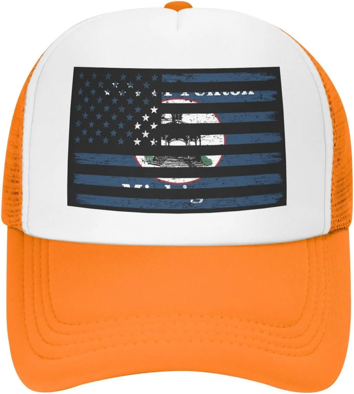 US and Flag of Fenton, Michigan Baseball Cap for Men Women Adjustable Breathable Mesh Trucker Hat Unisex