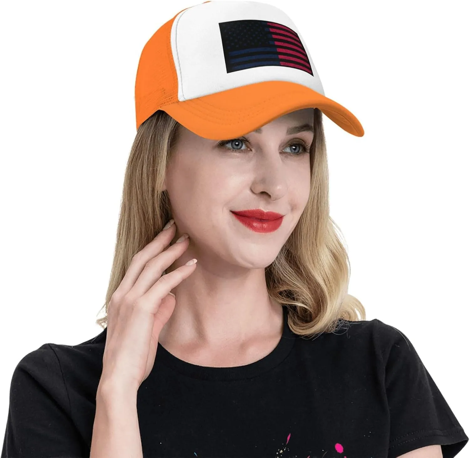 US and Proposed Flag for Saint Paris, Ohio Baseball Cap for Men Women Adjustable Breathable Mesh Trucker Hat Unisex