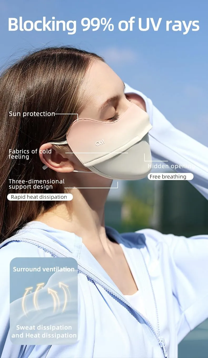 UV Face Cover UPF 50  Women Breathable Face Covering Protection Sunscreen Mask SLN3M072D