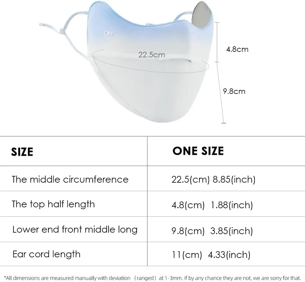 UV Face Cover UPF 50  Women Breathable Face Covering Protection Sunscreen Mask SLN3M072D