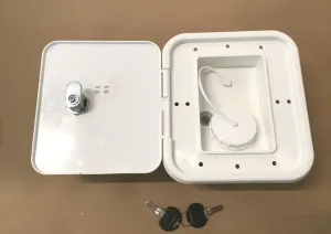 Valterra White Gravity Water Hatch Fill Dish Lock Keys RV Trailer
