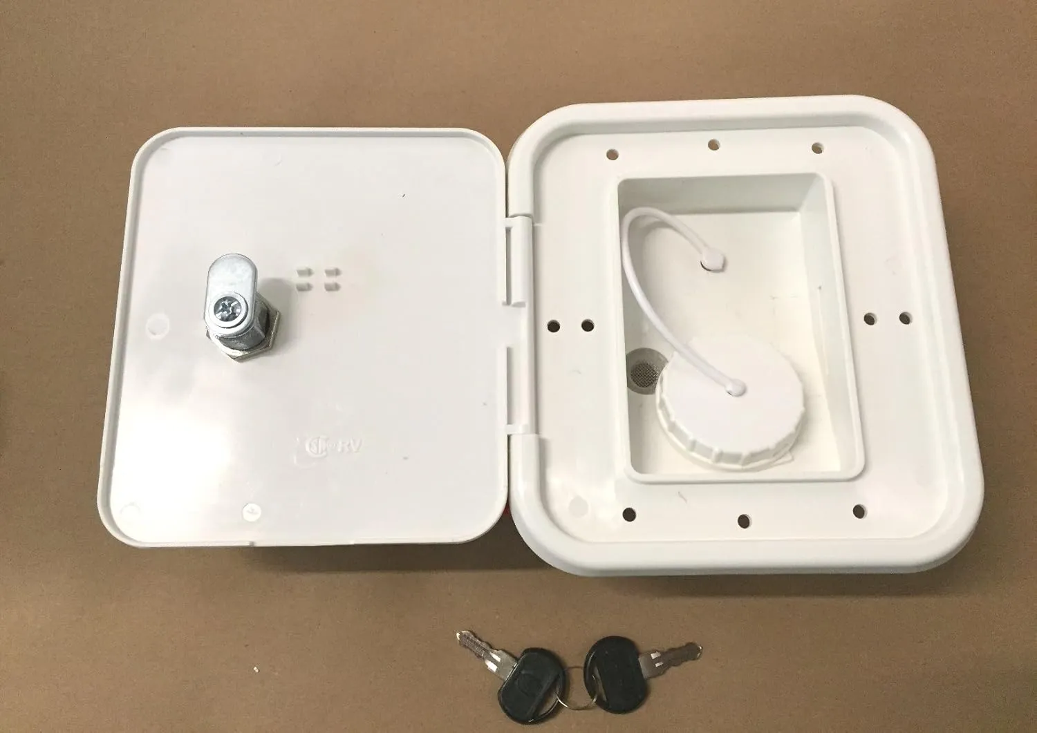 Valterra White Gravity Water Hatch Fill Dish Lock Keys RV Trailer
