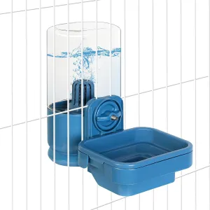 VANNON Small Animal Filter Water Dispenser for Crate, 26oz Water Bottle for Cage, BPA Free and Anti-Overeflow Pet Water Bowl for Small Dogs, Cats and Rabbits, Blue