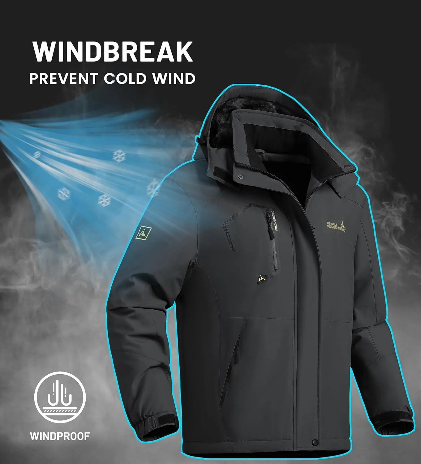 V.A.TOR 189 UNCO&BOROR Women Thermal Insulated Ski Jacket,Waterproof Windproof Coat with Hood for Hiking & Snowboarding