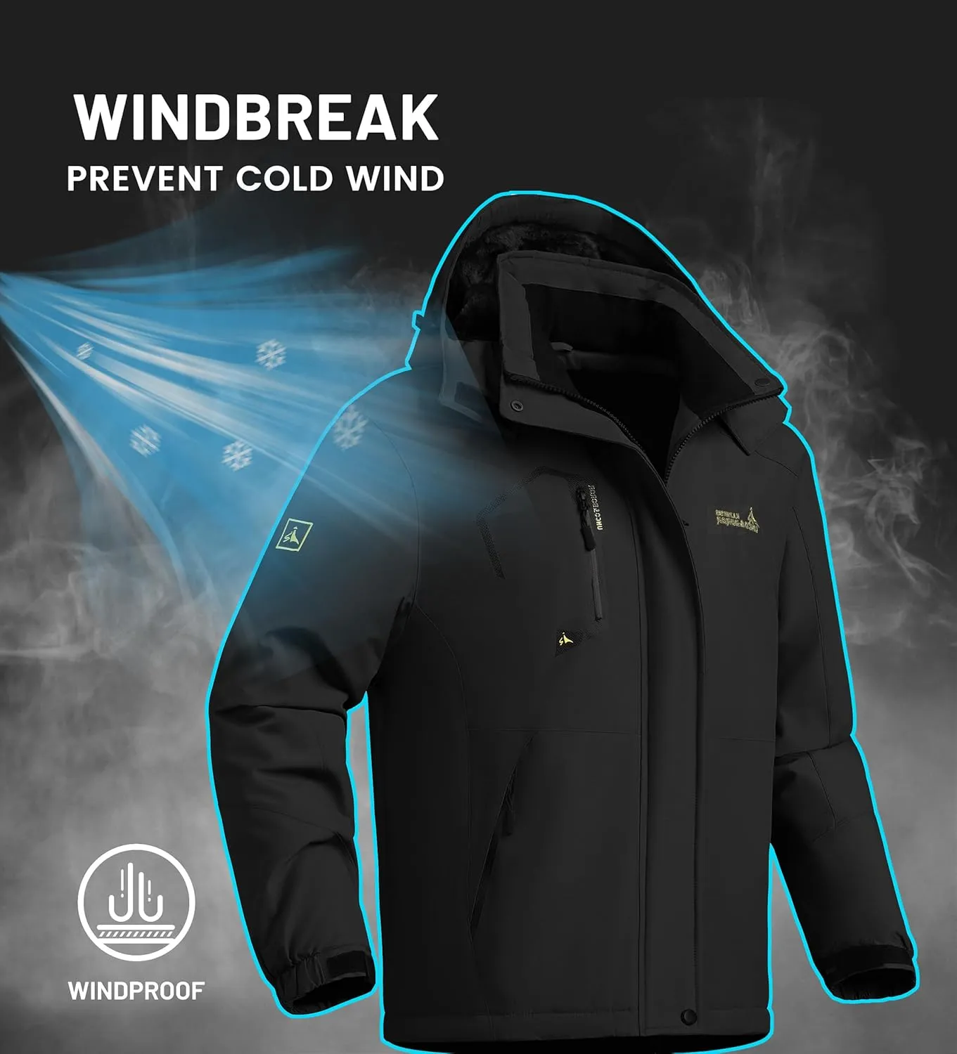 V.A.TOR 189 UNCO&BOROR Women Thermal Insulated Ski Jacket,Waterproof Windproof Coat with Hood for Hiking & Snowboarding