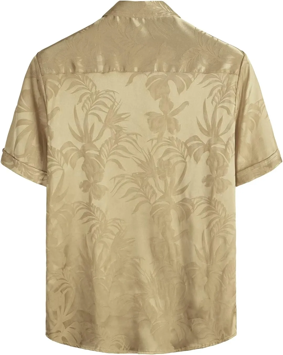 VATPAVE Mens Summer Jacquard Regular Fit Shirts Casual Button Down Short Sleeve Beach Tops with Pocket
