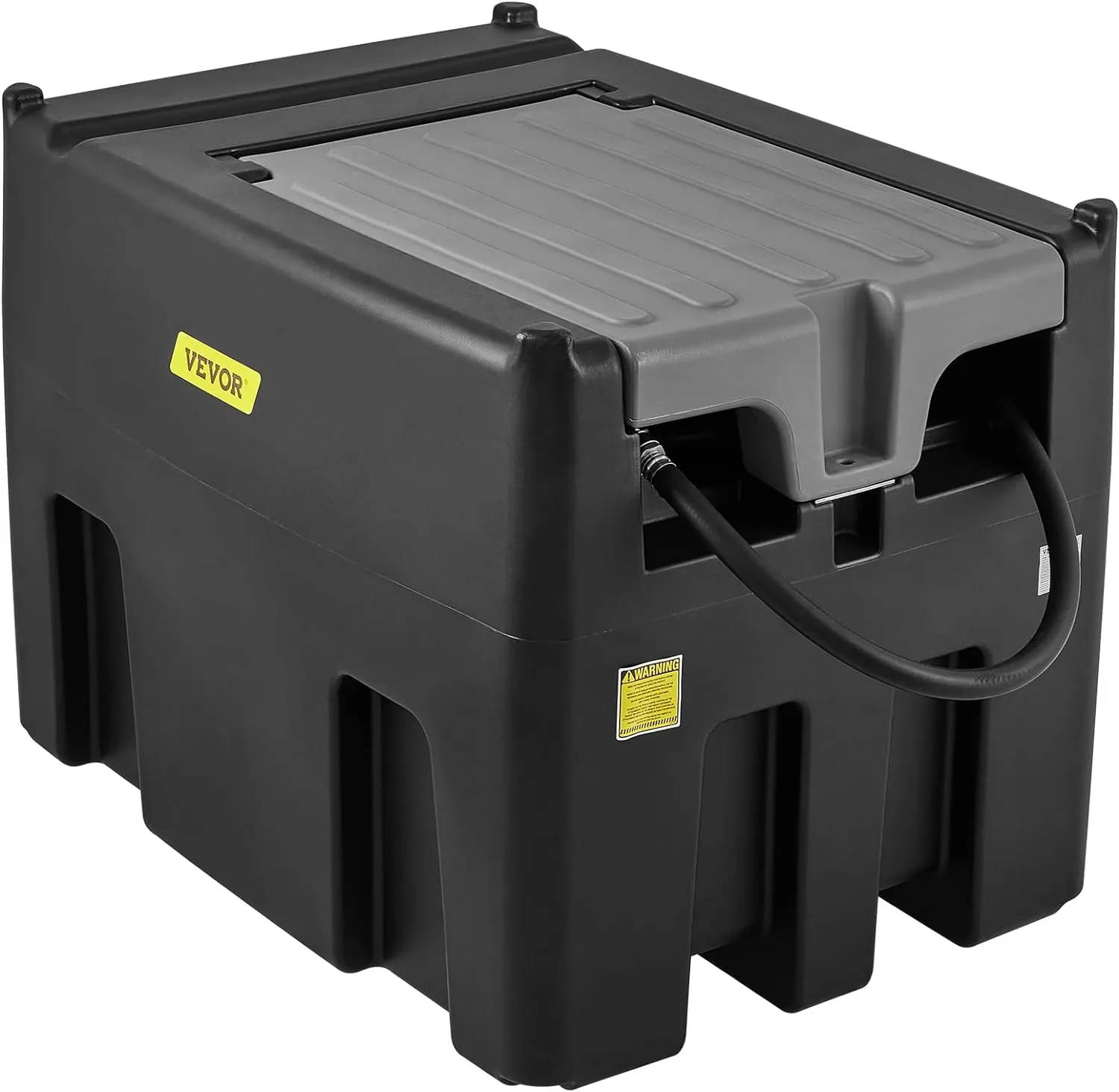 VEVOR Portable Diesel Tank, 116 Gallon Capacity & 10 GPM Flow Rate, Diesel Fuel Tank with 12V Electric Transfer Pump and 13.1ft Rubber Hose, PE Diesel Transfer Tank for Easy Fuel Transportation, Black