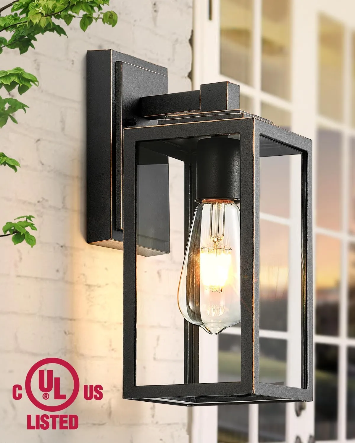 VIANIS 2 Pack Porch Lights Outdoor, Outdoor Wall Lights Sconce, Black Waterproof Outdoor Lanterns for Front Porch, Weather Resistant Garage Lights for House, Patio, Garage