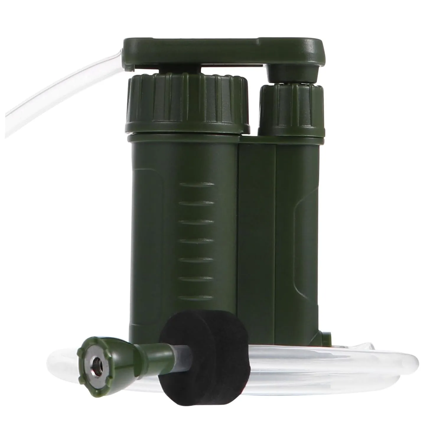 VICASKY 1pc Portable Water Filter Emergency Water Filter System Camping Hand Pump Green Abs