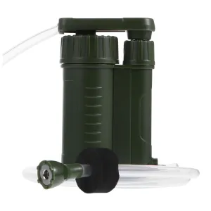 VICASKY 1pc Portable Water Filter Emergency Water Filter System Camping Hand Pump Green Abs