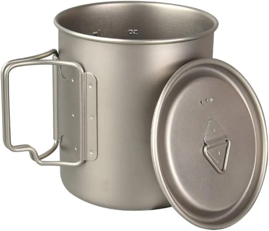 VICASKY Portable Titanium Pot Cup 750ml Foldable Cup for Outdoor Camping Hiking