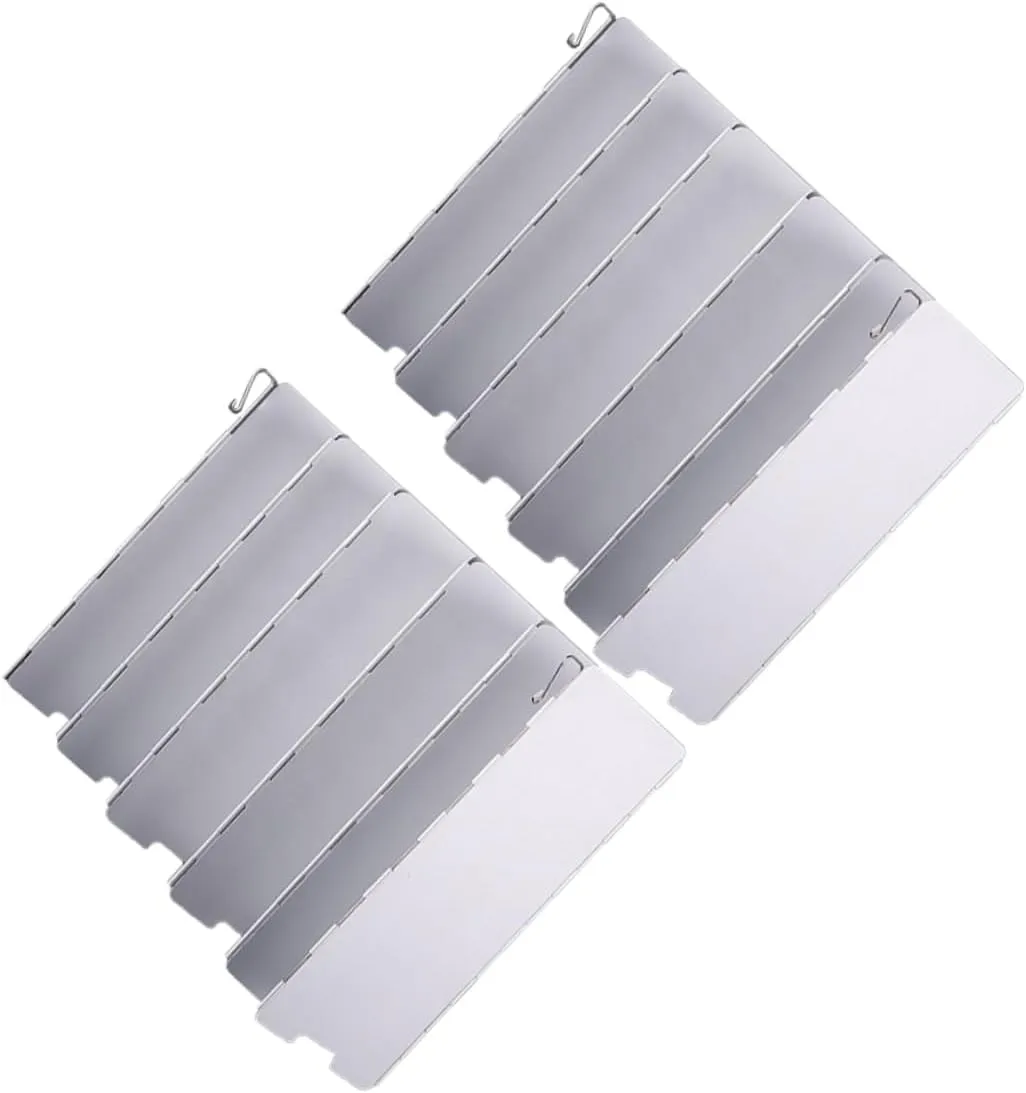 VICASKY Wind Deflector for Camp Gas Stove Windscreen Camping Cooking Gear Picnic Wind Shield Foldable Alloy