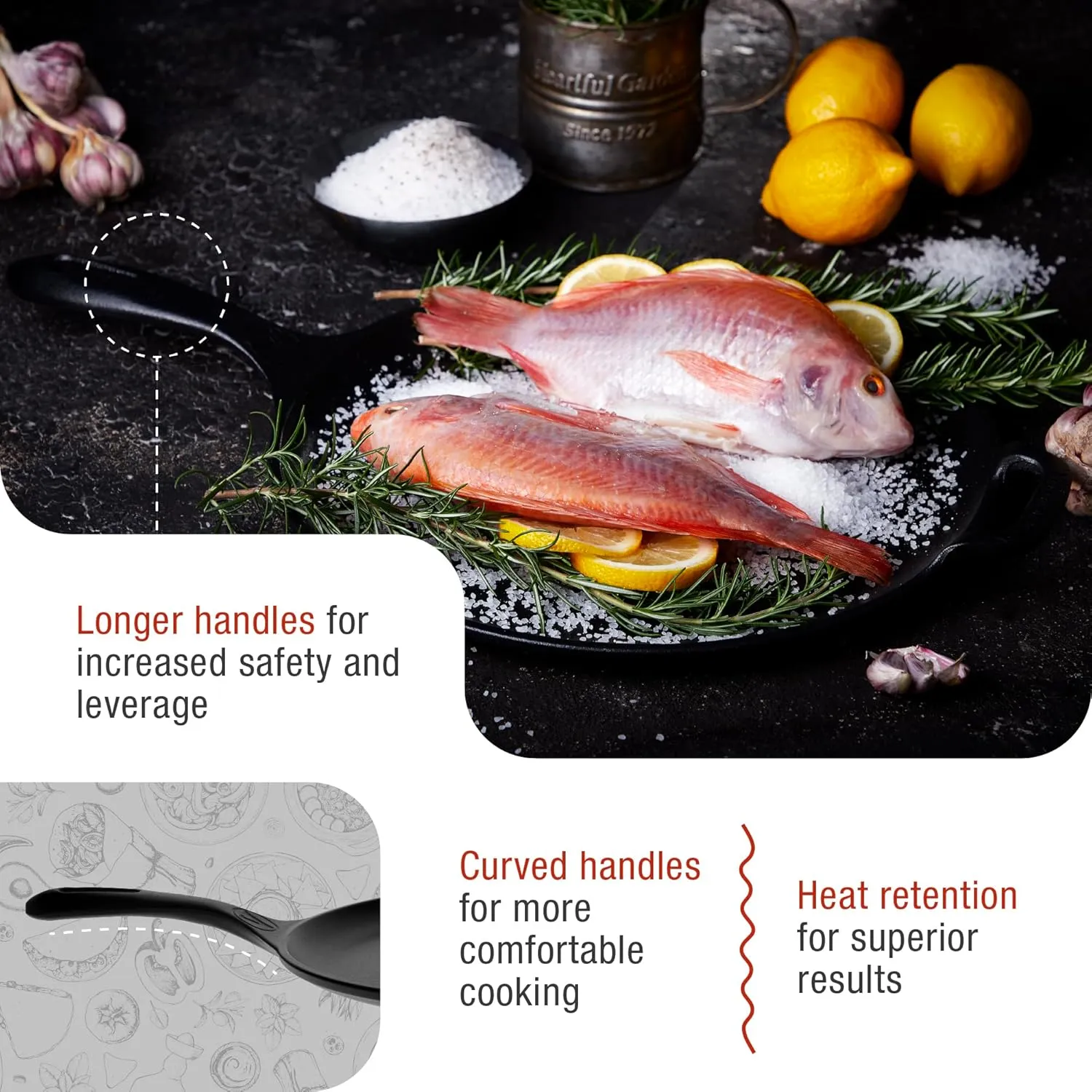 Victoria 12-Inch Cast Iron Comal Pizza Pan with a Long Handle and a Loop Handle, Preseasoned with Flaxseed Oil, Made in Colombia