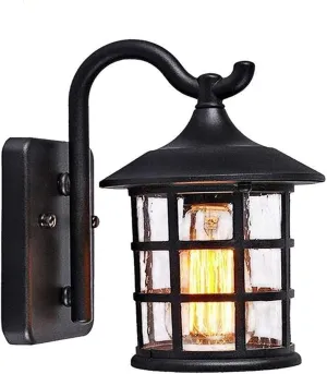 Vintage Outdoor Waterproof IP55 Court Metal Wall Sconce Light Lantern Quality Aluminum E27 Traditional Aisle Deck Exterior Wall Lighting Fitting 22 * 25cm (Color : Dolphin Waves) Bronze(Dolphin Waves)