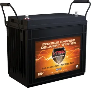 VMAX MR147-155 12V 155Ah AGM Deep Cycle Marine Battery for MotorGuide Xi5 Freshwater 55lbs 48" 12V Trolling Motor