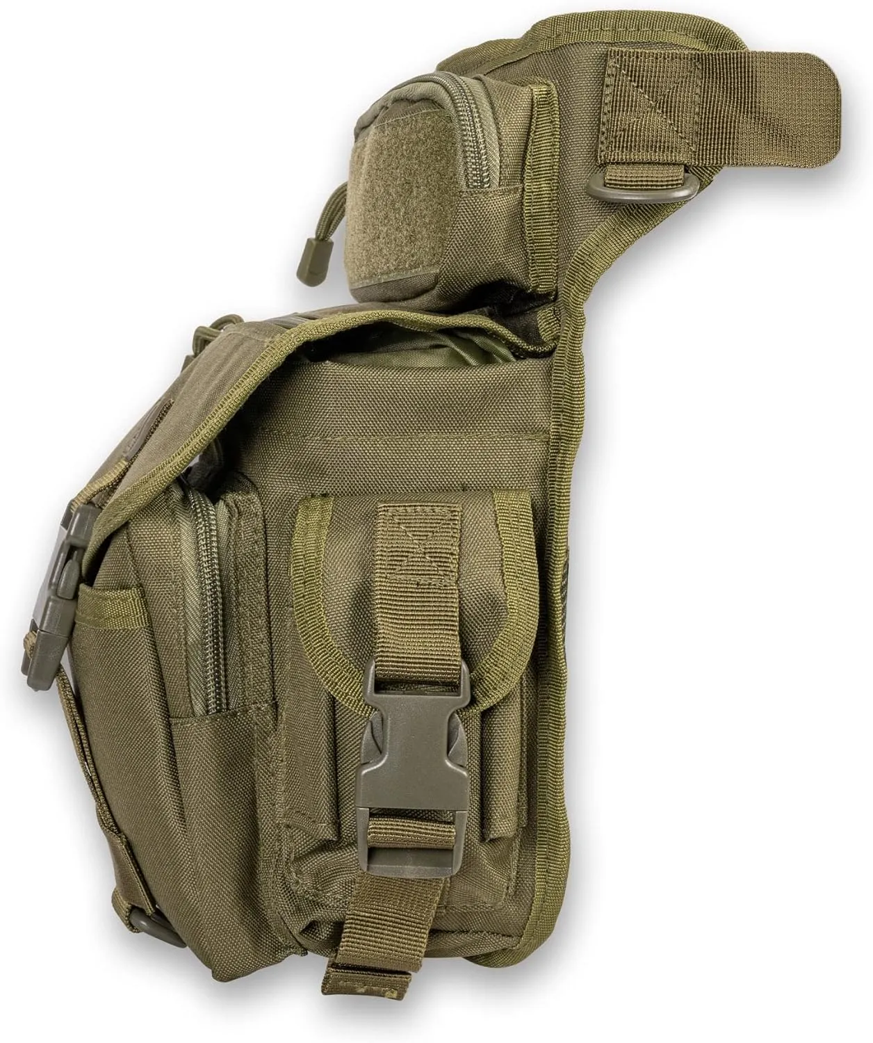 Voyager Leg Bag Strong Weather Proof Cardura Outer Shell | For Hunting or Hiking | Adjustable Waist & Drop Leg Strap | Olive Green