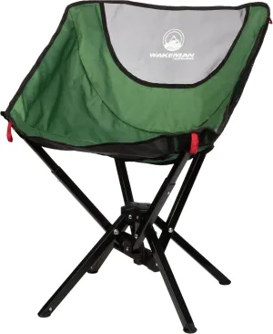 Wakeman Portable Camping Chair - Compact and Foldable Chair - Lightweight Backpacking Chair with Carrying Bag - Backpacking Gear Outdoors (Green)
