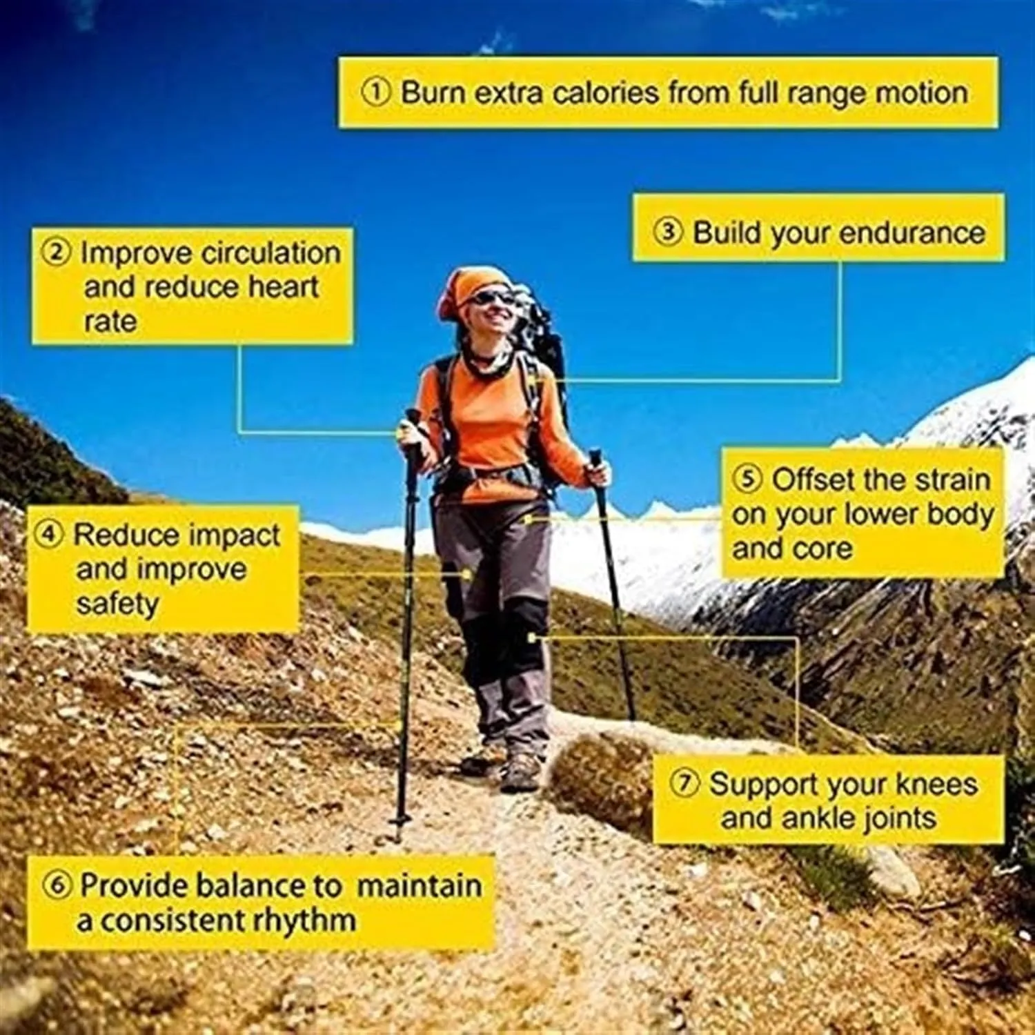 Walking Stick Hiking Poles Portable Outdoor Trekking Poles Telescopic Walking Stick Ultralight Aluminum for Hiking Hiking Gear Trekking Poles