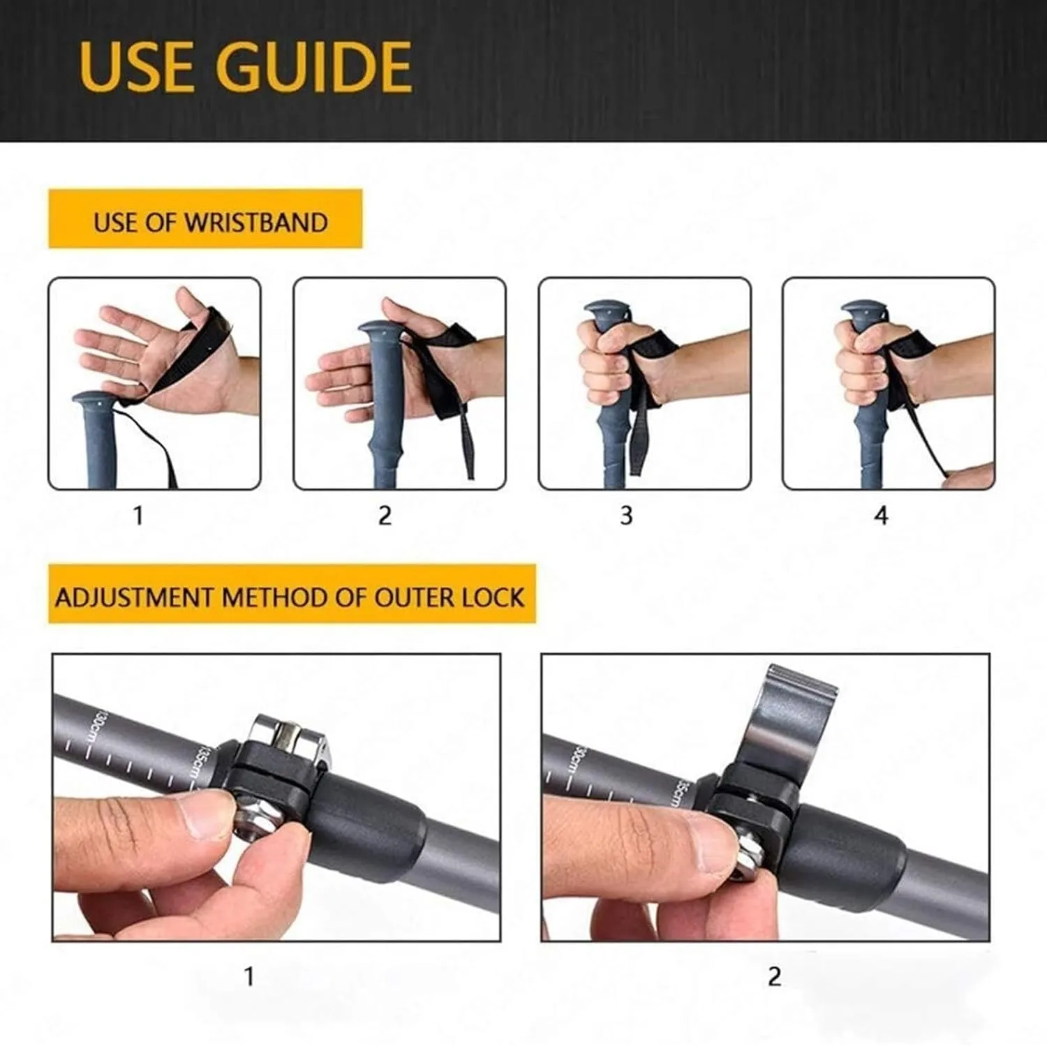 Walking Stick Hiking Poles Portable Outdoor Trekking Poles Telescopic Walking Stick Ultralight Aluminum for Hiking Hiking Gear Trekking Poles