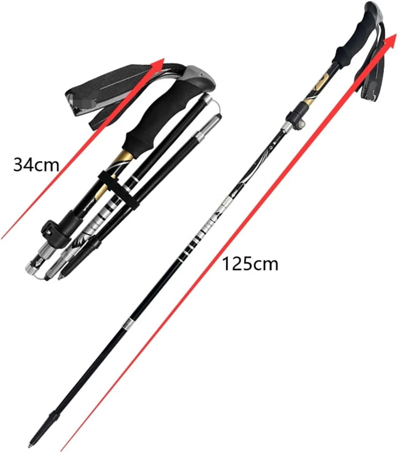 Walking Stick Hiking Poles Trekking Poles Ultra-Light Folding Outdoor Multi-Functional Carbon Fiber Hiking Sticks Hiking Gear Trekking Poles