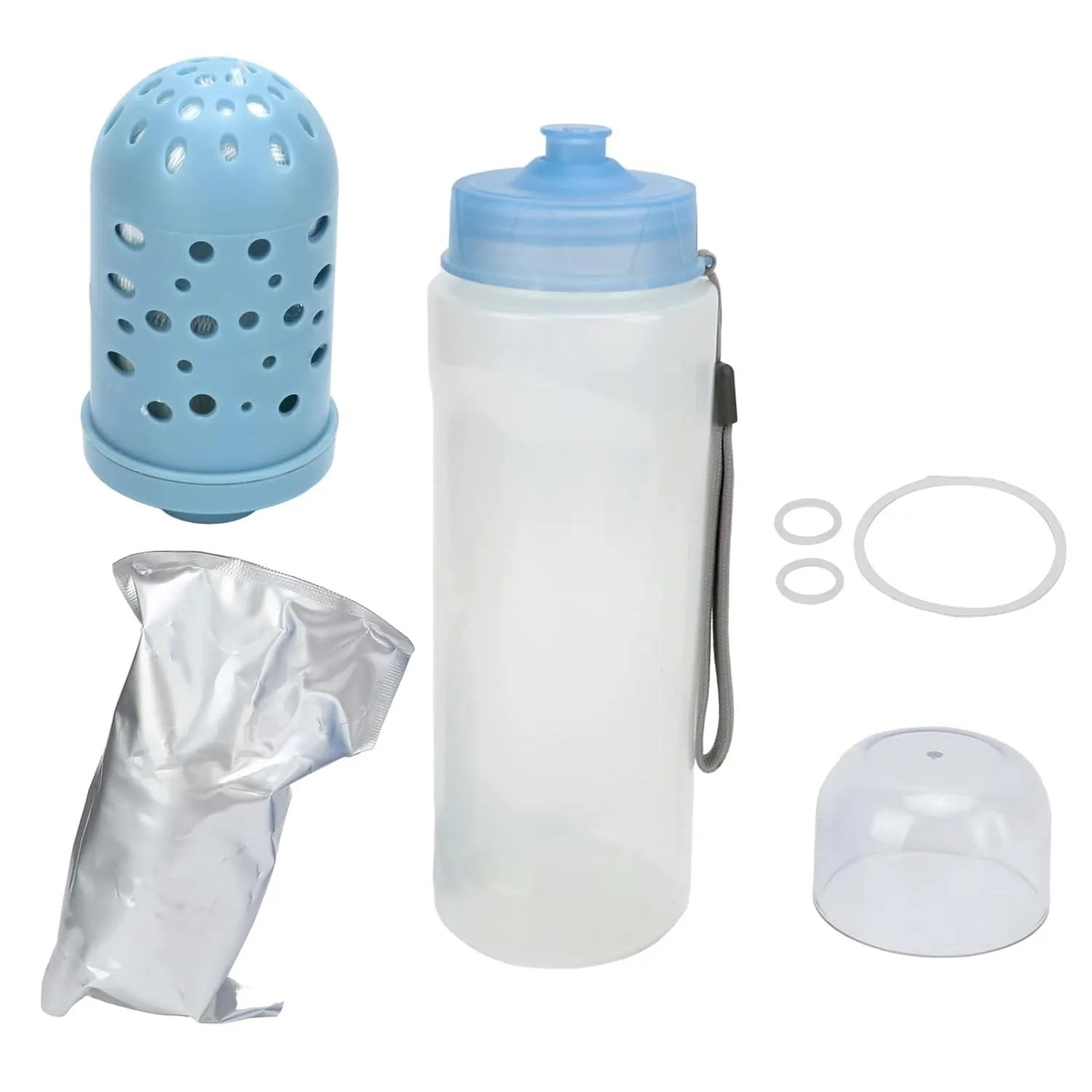 Water Bottle,1 Filtered Water Bottle,Filtered Water Bottle Outdoor Portable Water Bottle with Filter Clean Drinking Water Good Filtering 2000l Filtration PVC Rubber Silicone 750ml (White)