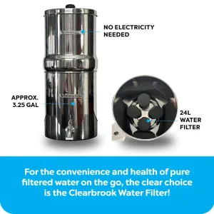 Water Filter 24L, Portable Gravity-Fed System, No Electricity Needed, for Travel, Camping, and Emergency Use, 3.25-Gallon Capacity
