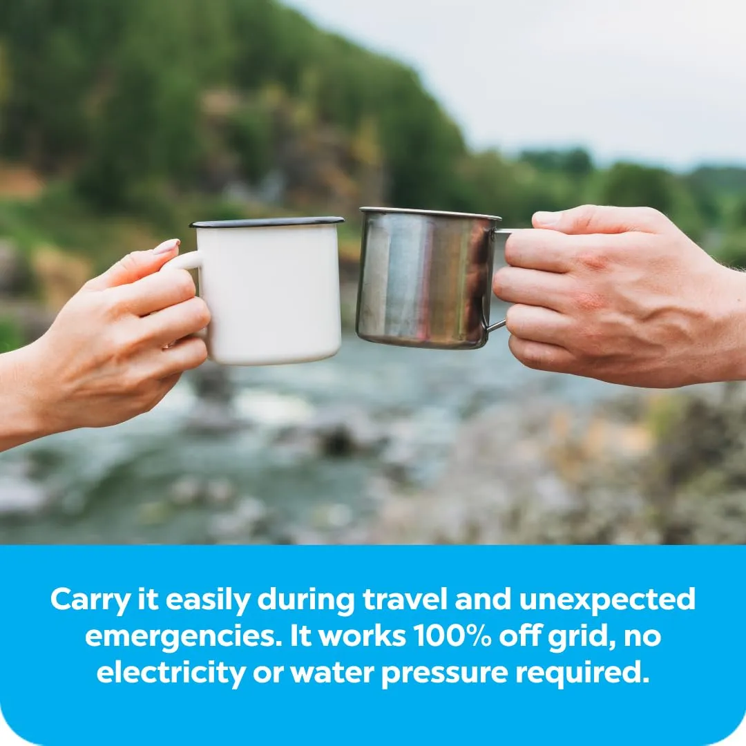 Water Filter 24L, Portable Gravity-Fed System, No Electricity Needed, for Travel, Camping, and Emergency Use, 3.25-Gallon Capacity