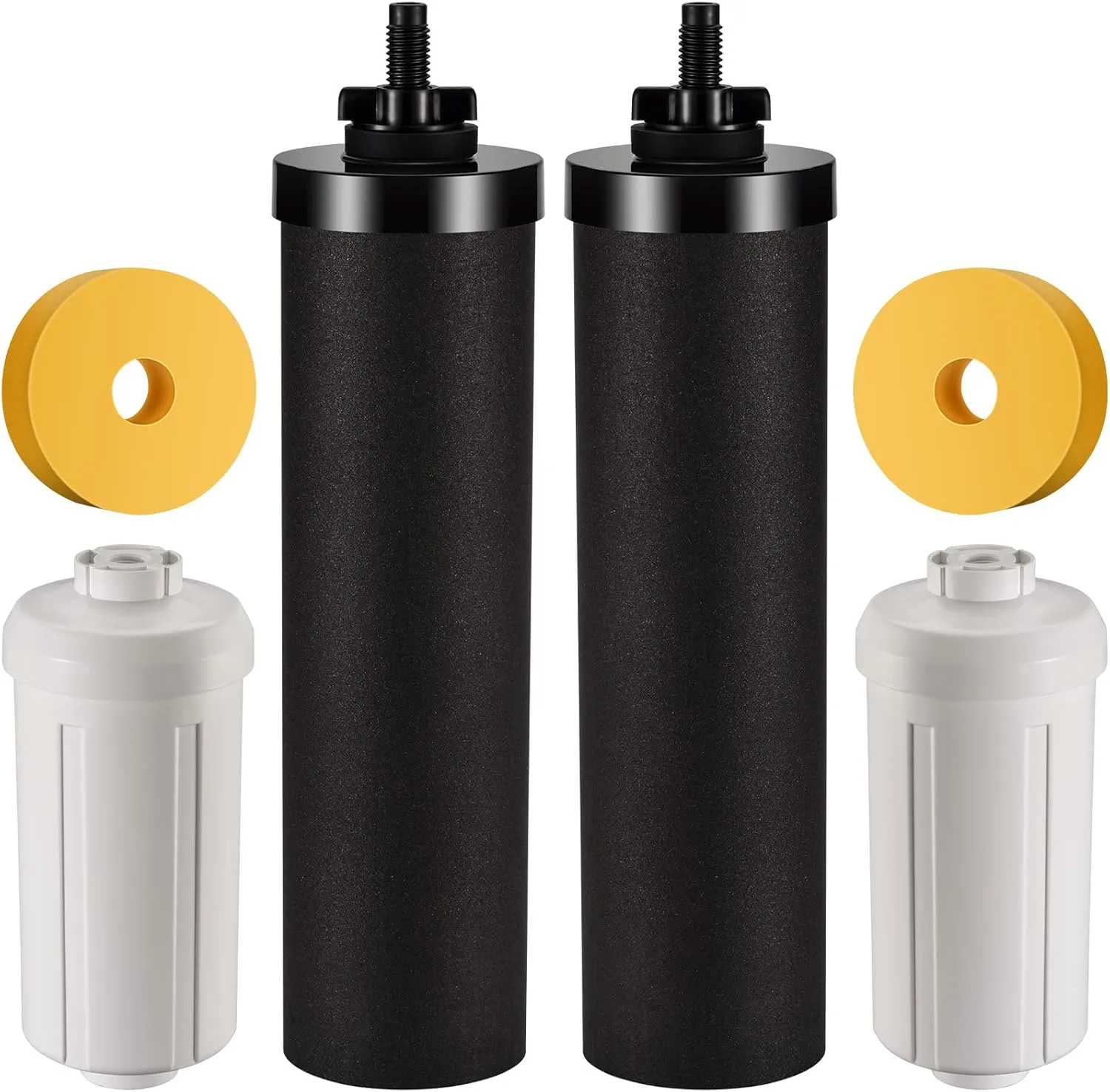 Water Filter Replacement for Berkey- Black Filters and Fluoride Filters Combo Pack Compatible with Berkey Water Filters Replacement- Pack of 4