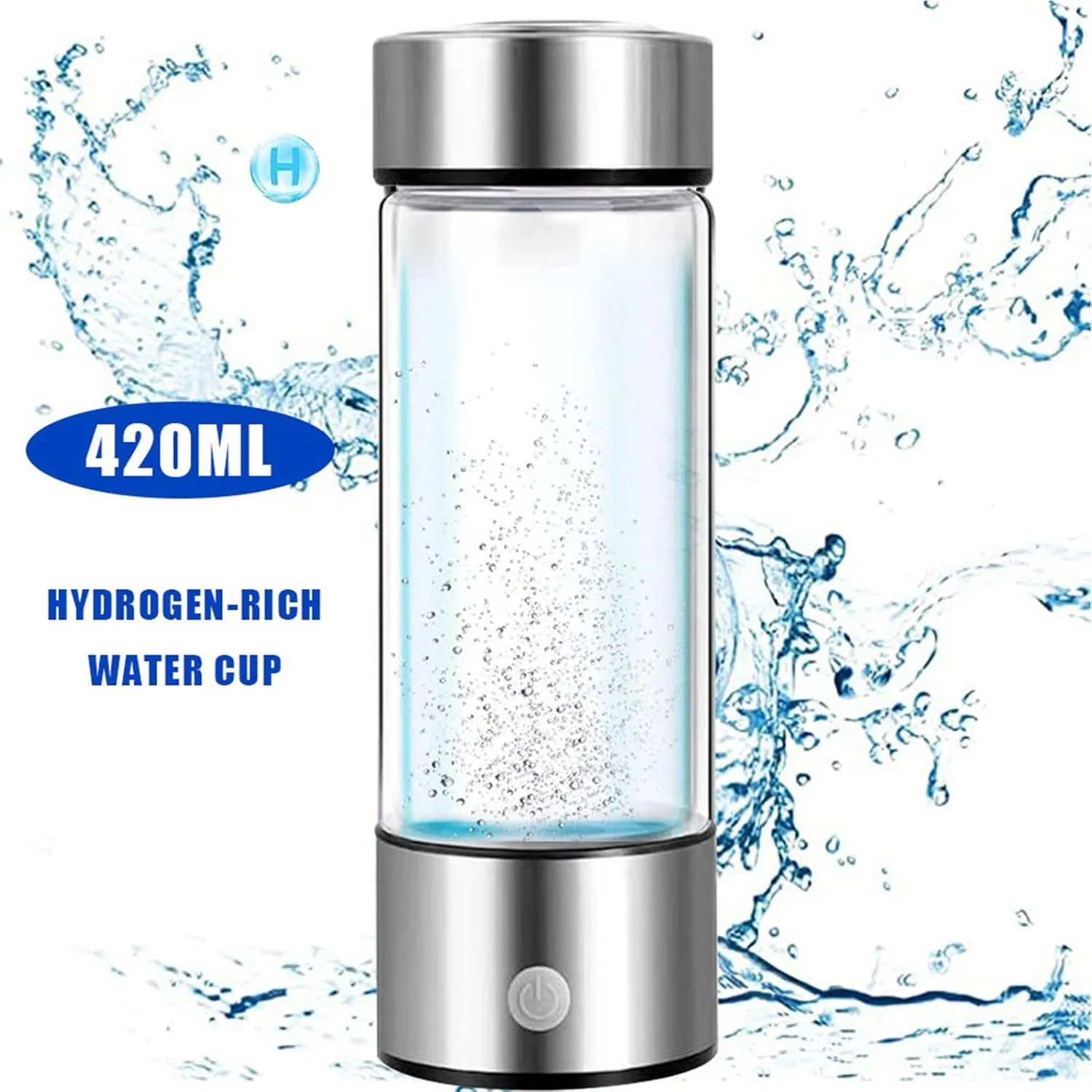 Water Purifiers, Hydrogen Alkaline Water Bottle, Portable Hydrogen Rich Water Generator Ionizer Rechargeable with SPE and PEM Technology Hydrogen Content Up to 800-1300 PPB for Home Travel Hiking Sw