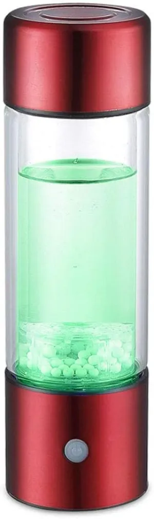 Water Purifiers, Hydrogen Water Bottle Hydrogen Generator Alkaline Maker Healthy Cup Antioxidan Rechargeable Portable Alkaline Water Ionizer Pure Water Anti-Aging 350Ml,Red