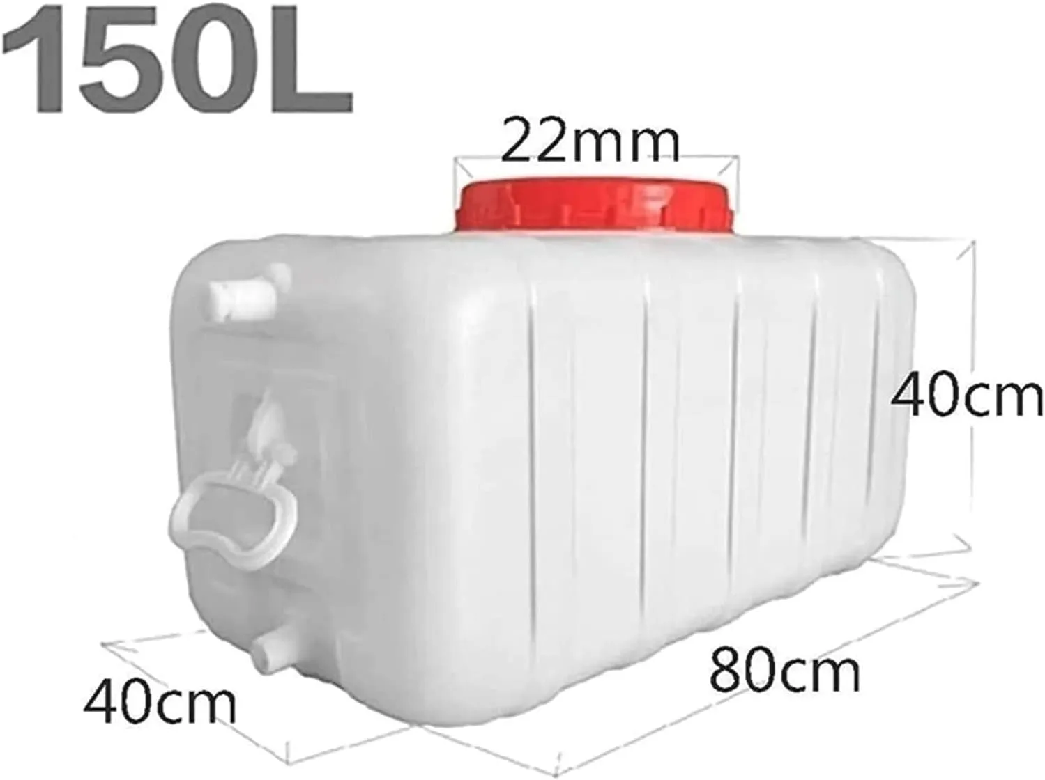 Water Tank Water Container with Faucet, Food Grade Plastic, 25L/50L/100L/150L/200L, Outdoor Camping, Household Emergency Water Storage Container