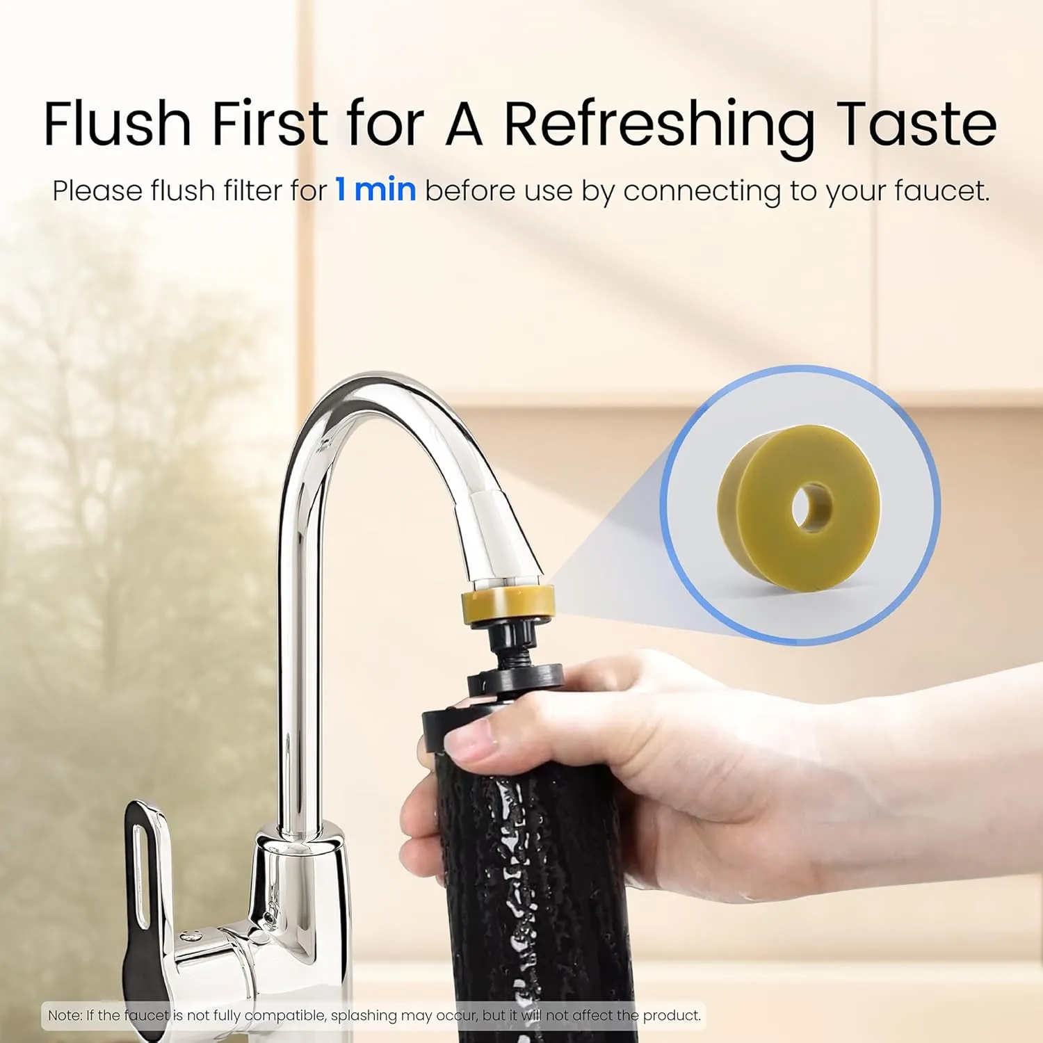 Waterdrop 1.5 Gallon Countertop Water Filtration System, NSF/ANSI 42&372 Certified Black Carbon Elements, Reduce Lead and Up to 99% Chlorine, for Home, Travel, Camping, Off-Grid