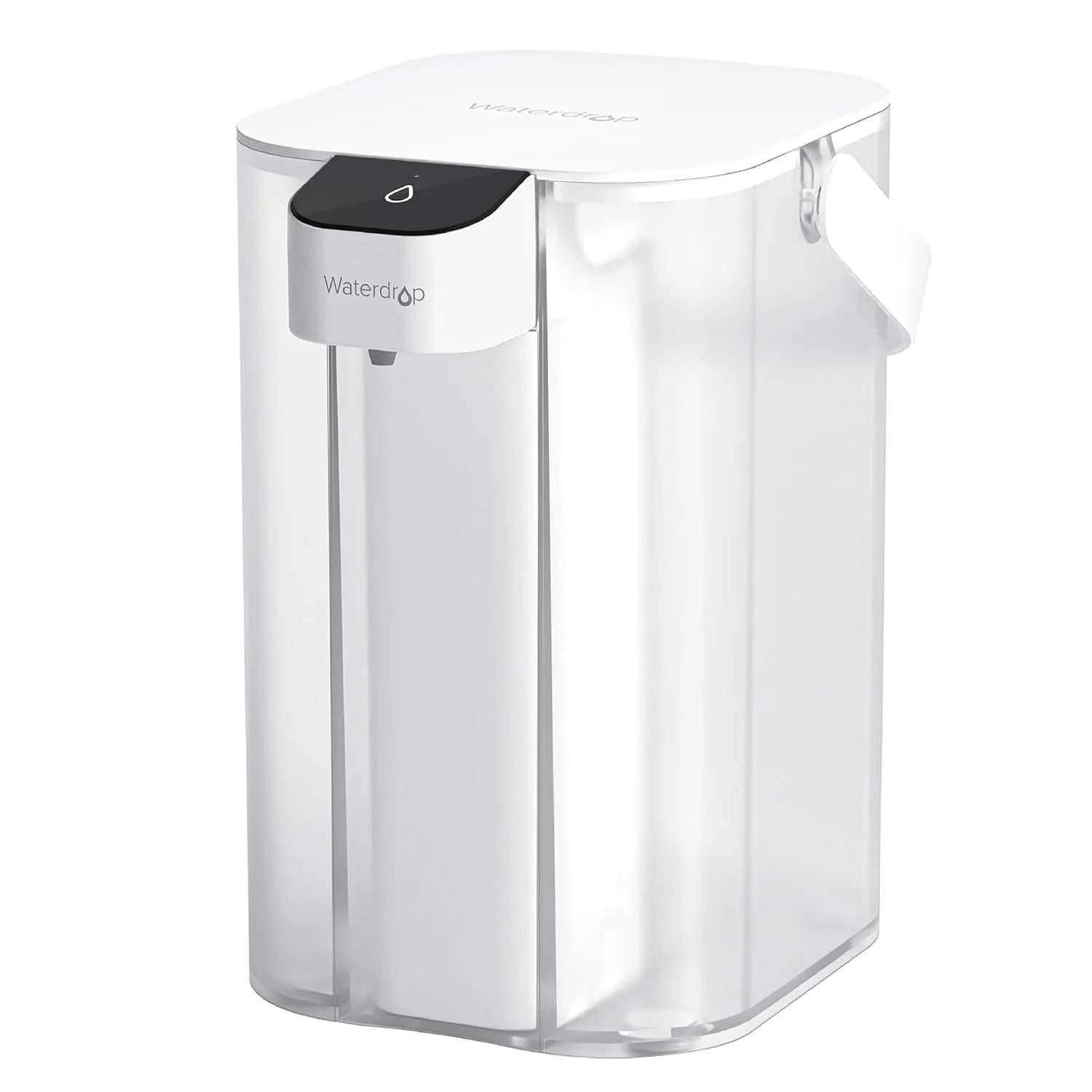 Waterdrop Alkaline Electric Water Filter Pitcher, Rechargeable Water Dispenser, Instant 200-Gallon 15-Cup Countertop Purifier, NSF/ANSI 42, Reduce PFOA/PFOS, Chlorine, Lead, White, with 1 Filter