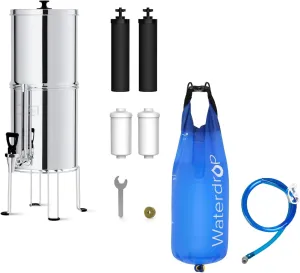 Waterdrop Gravity-fed Water Filter System and Gravity Water Bag