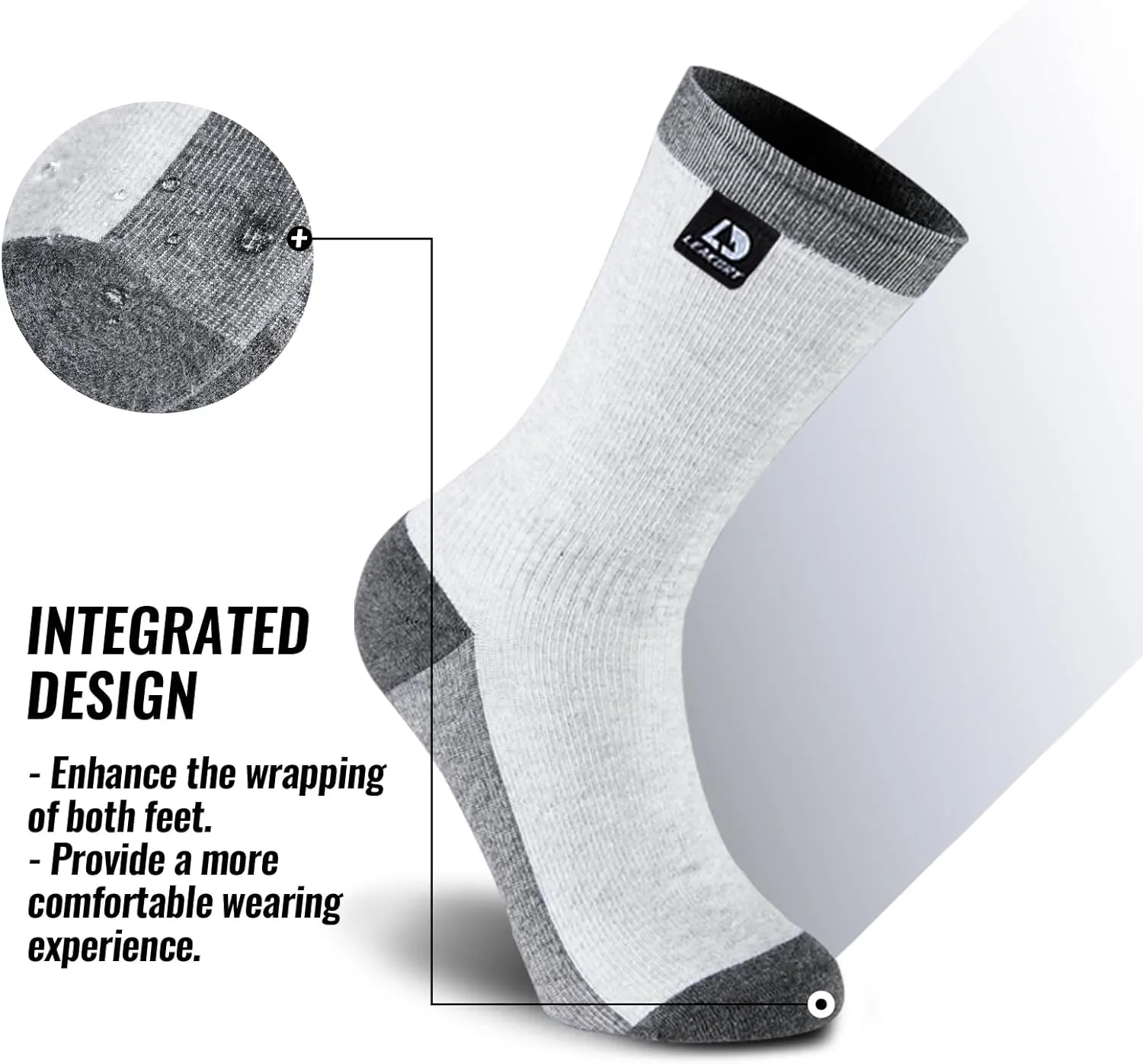 Waterproof Socks,COOLMAX FX 3-layer Breathable,Crew Socks,Hiking,Fishing,Bike,Camping,Unisex