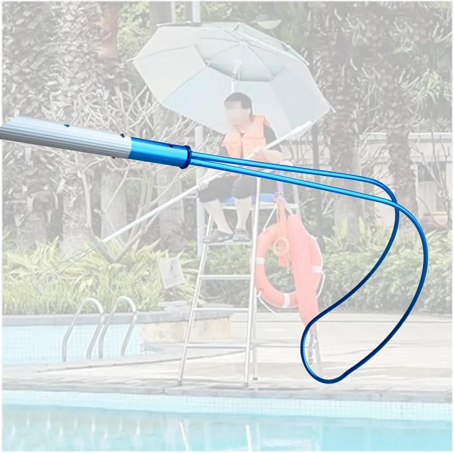 WDJBPSH Professional Lifeguard Hook for Pool Safety with Pole, Multi Use Multi Use Emergency Rescue Equipment for Drowning Swimmers, Lightweight and Portable(24.8 in~39.4in)
