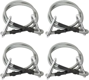 Weather-Resistant Ropes with Carabiners for Enhanced Outdoor Adventures and Project Ease, Black and Silver