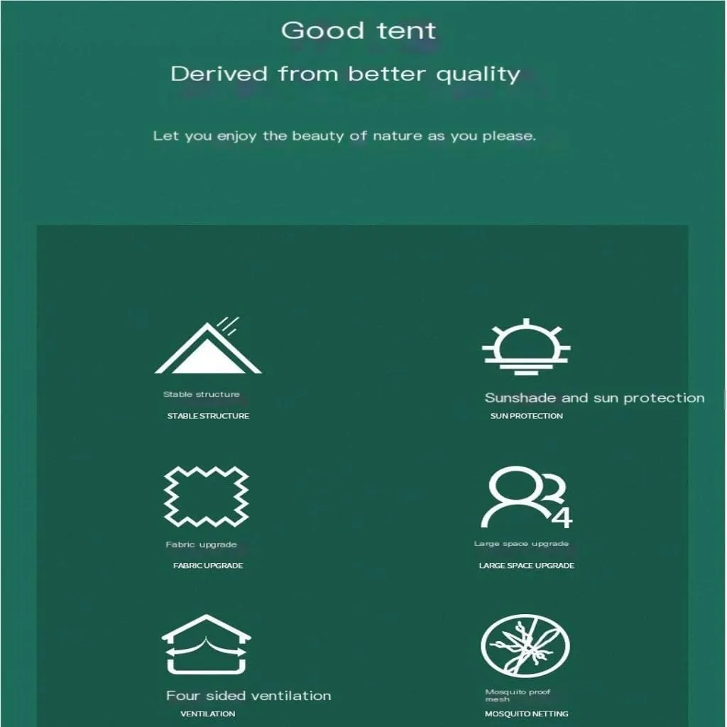 Weatherproof Tents Tent Outdoor Camping Folding Fully Automatic Tent Sun Protection Quick Opening Ventilated Tent Portable Tent Camping and Hiking Tents