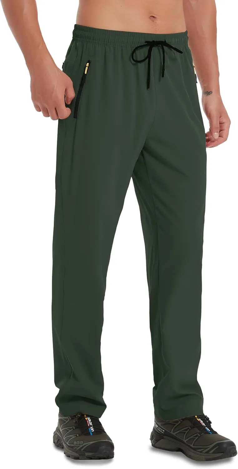 WENRONSTA Men's Lightweight Hiking Pants Quick Dry Water Resistant Breathable Athletic Running Jogger Track Active Sweatpants